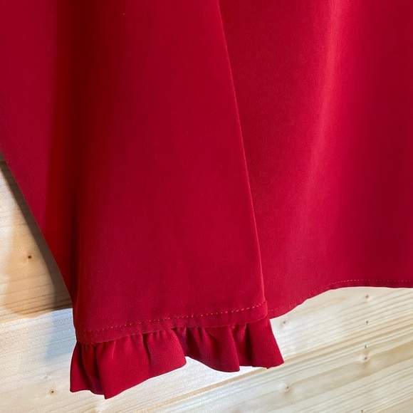 ELEGANT Red XS Banana Republic Long Sleeve Ruffle Cuff & Neckline Detail… - Picture 5 of 7